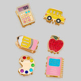 SIX PIECE SCHOOL THEMED MINI HAIR CLIP SET