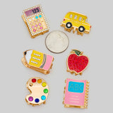 SIX PIECE SCHOOL THEMED MINI HAIR CLIP SET